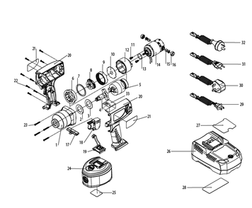 Figure 0 Diagram and Parts List for CP8748L  Chicago Pneumatic Wrench